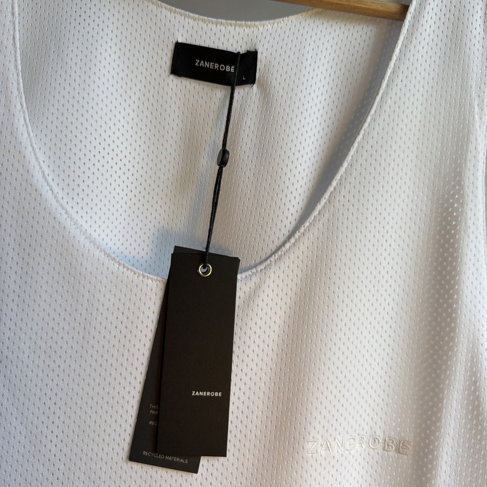 Zanerobe Mesh Rugger Tank White Men Size L New